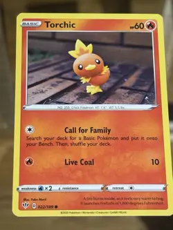 Torchic 022/189 Darkness Ablaze Regular Pokemon TCG - Image 1