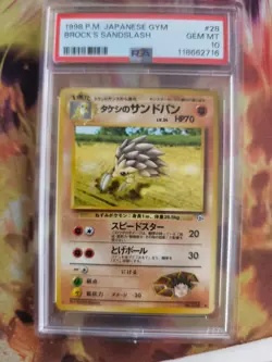 Pokemon Card Brock's Sandshrew Sandamer Japanese Gym heroes 1998 PSA 10 - Image 2