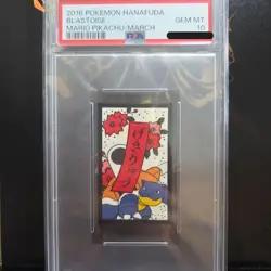 PSA 10 blastoise Pokemon Hanafuda Mario Pikachu march Japanese Card 2016 - Image 1