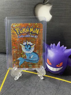 NM+ Vaporeon #134 2000 Pokemon official Vending Prism Holo sticker card - Image 1