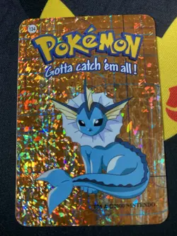NM+ Vaporeon #134 2000 Pokemon official Vending Prism Holo sticker card - Image 3