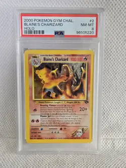 2000 Pokemon Gym Challenge Blaine's Charizard card 2/132 PSA 8 NM-MT - Image 1