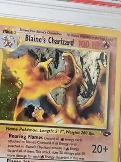 2000 Pokemon Gym Challenge Blaine's Charizard card 2/132 PSA 8 NM-MT - Image 2