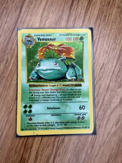 Shadowless Venusaur 15/102 Holo Base Set Pokemon Card Vintage WOTC HP DMG - Image 1