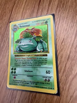 Shadowless Venusaur 15/102 Holo Base Set Pokemon Card Vintage WOTC HP DMG - Image 3