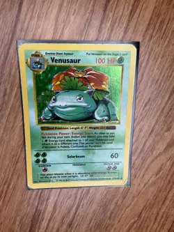 Shadowless Venusaur 15/102 Holo Base Set Pokemon Card Vintage WOTC HP DMG - Image 4