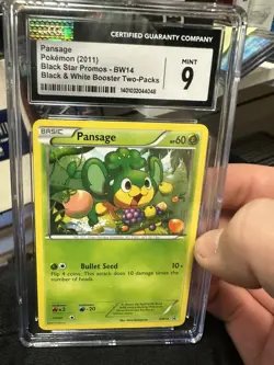 Pansage BW14 Rare Black & White Black Star Promo Pokemon Card - Image 1