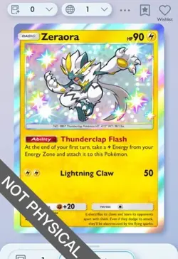 Pokemon TCG POCKET - Zeraora Shiny 1⭐, Mega-Rising, English - Image 1