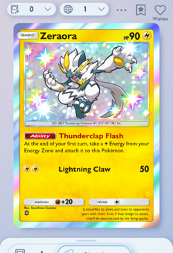 Pokemon TCG POCKET - Zeraora Shiny 1⭐, Mega-Rising, English - Image 3