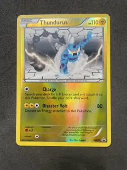 POKEMON PROMO CARD - BLACK AND WHITE - THUNDURUS BW41 (REV HOLO) NM - Image 1