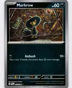 Murkrow Reverse Holo Common ME02: Phantasmal Flames 057/094 NM Pokemon - Image 1