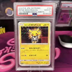2018 POKEMON JPN SM PROMO #194 PRETEND BOSS PIKACHU PSA 10 - Image 1
