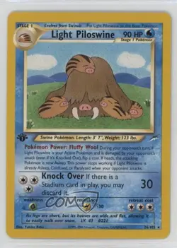 Light Piloswine 1st Ed. Pokemon Neo Destiny #26 2002 - Image 1
