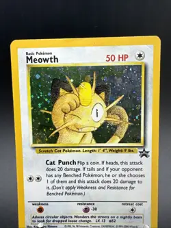 Pokemon TCG Meowth Wizards Black Star Promos 10 Holo Promo Promo SWIRL - Image 2