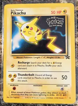 Pokemon 1999 Black Star Promo Pikachu 4 Excellent or Better - Image 1