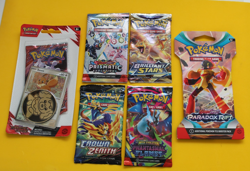 POKEMON COLLECTION OF SLEEVES AND PACKS- 6 ITEMS - Image 1