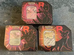 Pokemon SEALED Destined Rivals Team Rocket Tin SET of 3 Brand New - Image 1