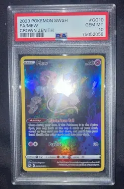 PSA 10 Mew GG10/GG70 Pokemon Crown Zenith Alternate Full Art Illustration - Image 1