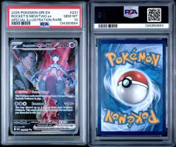 Pokemon 2025 Team Rocket's Mewtwo ex 231/182 SIR Destined Rivals GEM MINT PSA 10 - Image 3