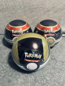 3 New Pokemon TCG Poke Ball Tins SEALED w/BOOSTER PACKS & Coin Inside ✅ It Out - Image 1