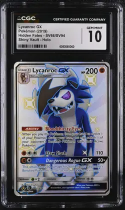 LYCANROC GX Shiny Vault Holo Rare #SV66 CGC 10 Pokemon [Nostalgium] - Image 1