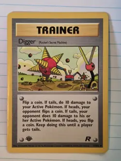 1st Edition Digger (Rocket's Secret Machine) #75/82 - Pokemon TCG - LP - Image 1
