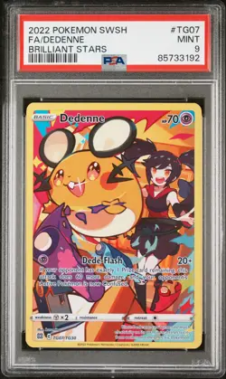 2022 POKEMON SWORD & SHIELD BRILLIANT STARS #TG07 FULL ART/DEDENNE PSA 9 - Image 1