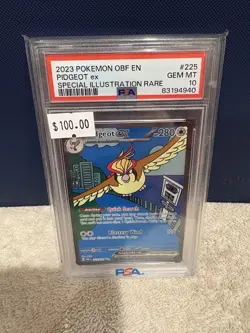Pidgeot ex 2023 Pokemon SV Obsidian Flames - OBF EN #225 SIR PSA 10 - Image 1