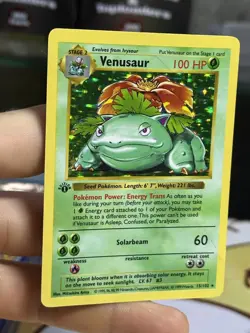1st Edition Venusaur 15/102 SHADOWLESS Base Set 1999 Holo Rare WOTC Pokemon - Image 3