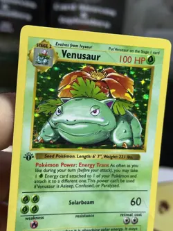 1st Edition Venusaur 15/102 SHADOWLESS Base Set 1999 Holo Rare WOTC Pokemon - Image 5