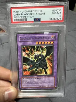 YuGiOh Dark Blade Drg Knight 1st Ed Ultimate Rare EN035 PSA 8 *FREE SHIPPING* - Image 1