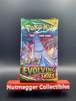 Pokemon TCG Sword & Shield EVOLVING SKIES Factory Sealed Booster Pack 10 Cards - Image 1