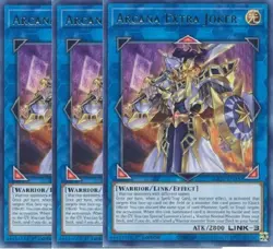 Yugioh - Arcana Extra Joker x 3 - 1st Edition Rare NM - Free Holographic Card - Image 1