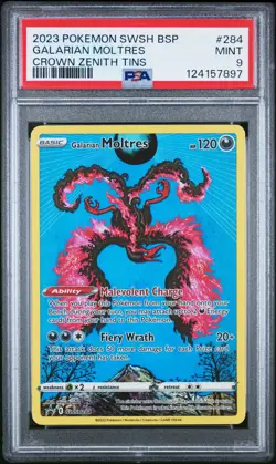Pokemon Card PSA 9 Galarian Moltres SWSH284 Alt Art Promo Crown Zenitt - Image 1