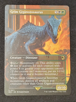 Grim Giganotosaurus (Borderless) #11 (NM) Jurassic World REX Magic MTG - Image 1