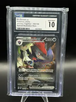 2025 POKEMON JOURNEY TOGETHER #185/159 N'S ZOROARK EX CGC 10 GEM MINT - Image 1