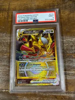Pokemon 2022 Lost Origin Secret Full Art GIRATINA Vstar #212 PSA 9 Mint RARE - Image 1
