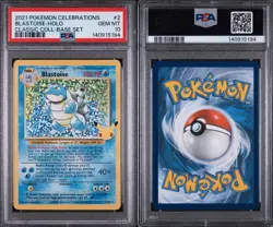 2021 Pokemon Celebrations Blastoise Holo 2/102 Classic Coll Base Set PSA 10 (298 - Image 3