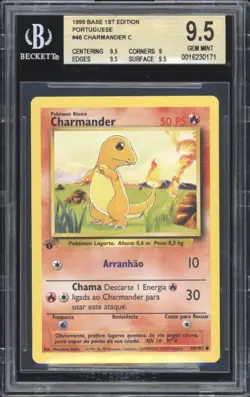 1999 Pokemon PORTUGUESE 1st Edition Base Set Charmander 46/102 BGS 9.5 GEM MINT - Image 1