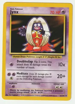 Base Set Pokemon TCG Jynx #31/102 - LP - Image 1