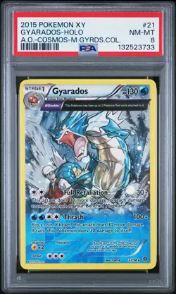 2015 POKEMON XY ANCIENT ORIGINS COSMOS-MEGA GYARADOS COLL GYARADOS-HOLO PSA 8 - Image 1
