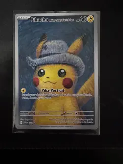 2023 Pokemon x Van Gogh Pikachu with Grey Felt Hat #085 Black Star Promo NM - Image 1
