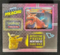 POKEMON Detective Pikachu CHARIZARD GX Case File Box NICE! - Image 1