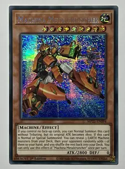 Yugioh Machina Metalcruncher MP21-EN094 (NM) 1st Edition Prismatic Secret Rare - Image 1