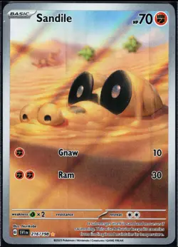 Pokemon Card- Sandile SV01: Scarlet & Violet Base Set #216/198 - Image 1