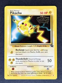 Pokemon Pikachu Promo Card #4 Wizards of the Coast the First Movie - Image 1
