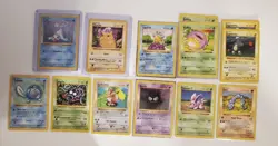 Base Set Shadowless Pokemon Card Lot Of 13 - HP - Includes Yellow Cheeks Pikachu - Image 1