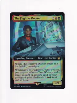 MAGIC THE GATHERING MTG DR. WHO FOIL EXTENDED ART THE FUGITIVE DOCTOR - Image 1