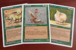 GREEN Alternate 4th Edition x3 ~mtg COCKATRICE Lure Thicket Basilisk - Image 1