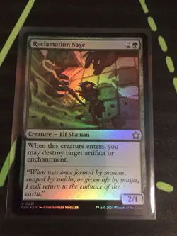 MTG Magic The Gathering Reclamation Sage Foil FDN Green Elf Commander - Image 1